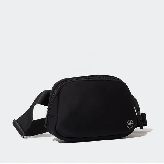 Custom Neoprene Waist Bag with Adjustable Crossbody Strap and Rear Zipper Pocket