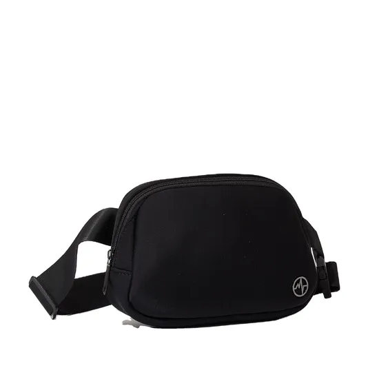Custom Neoprene Waist Bag with Adjustable Crossbody Strap and Rear Zipper Pocket