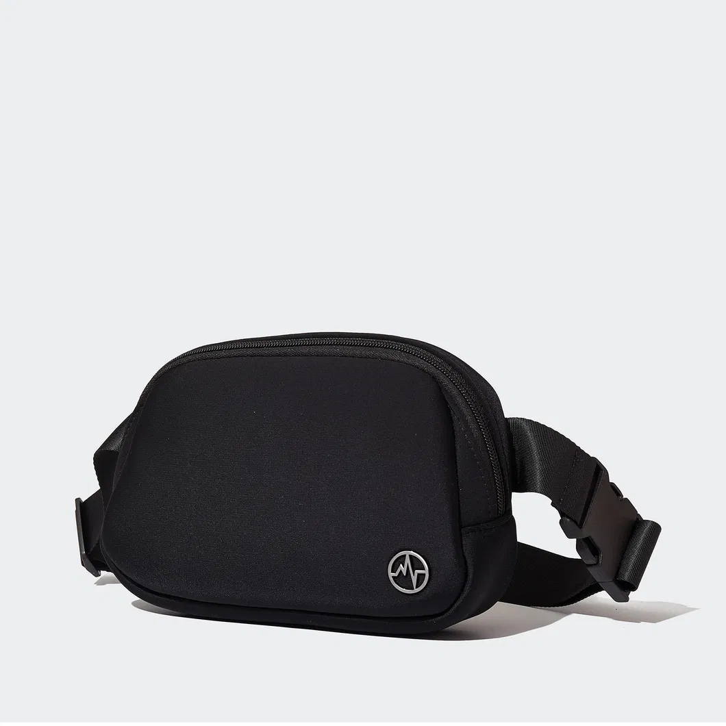 Custom Neoprene Waist Bag with Adjustable Crossbody Strap and Rear Zipper Pocket