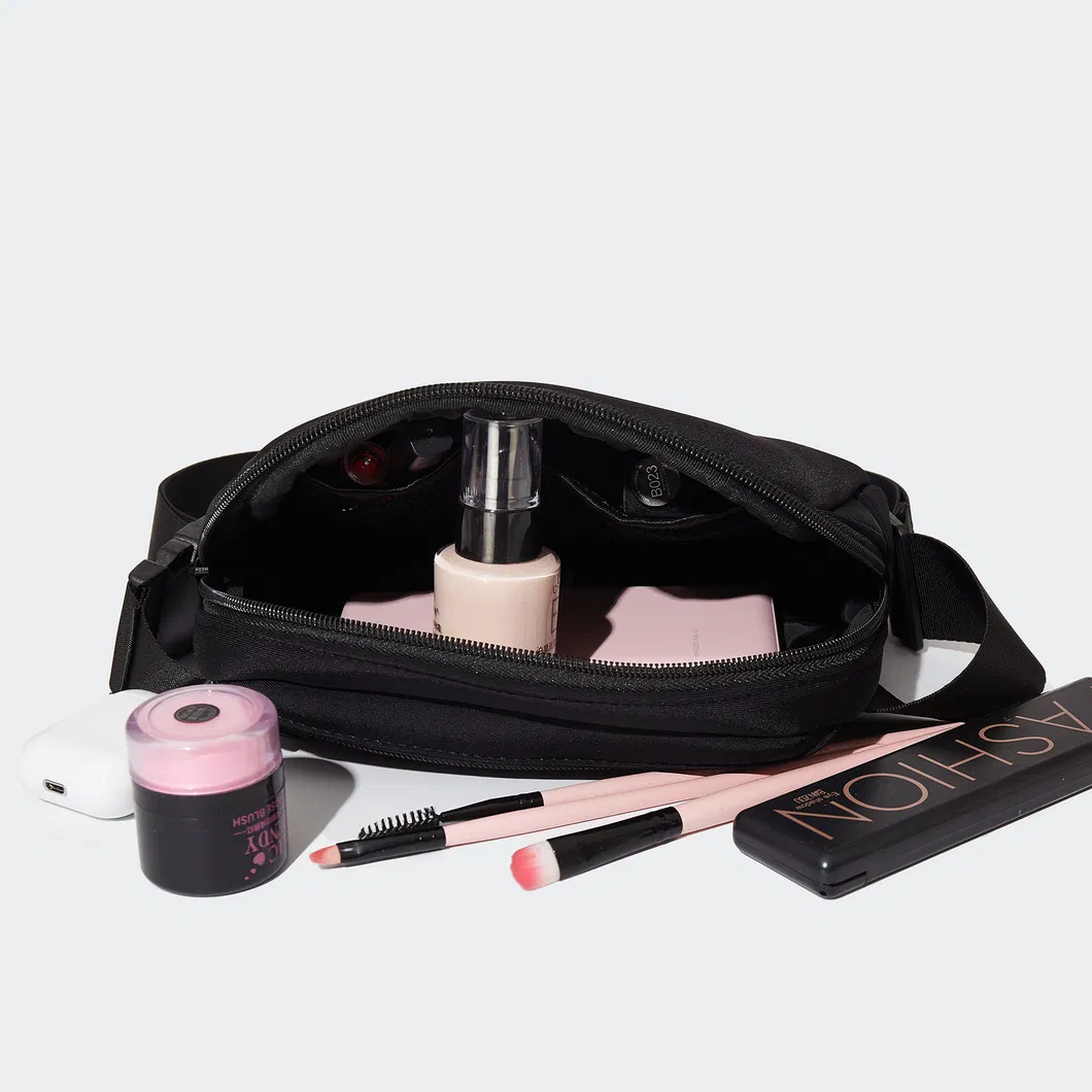Custom Neoprene Waist Bag with Adjustable Crossbody Strap and Rear Zipper Pocket