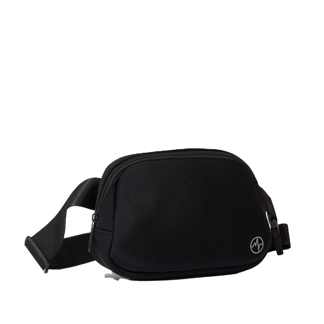 Custom Neoprene Waist Bag with Adjustable Crossbody Strap and Rear Zipper Pocket