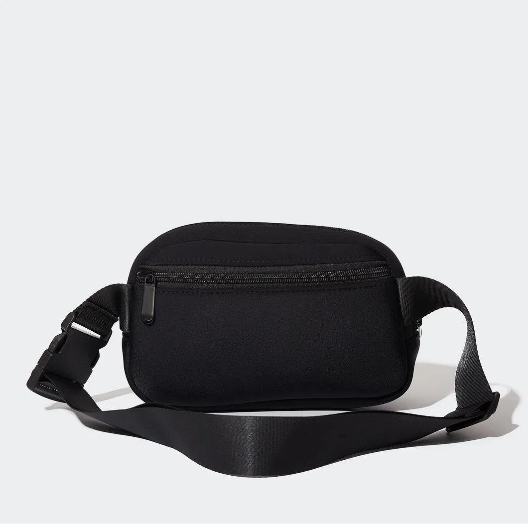 Custom Neoprene Waist Bag with Adjustable Crossbody Strap and Rear Zipper Pocket