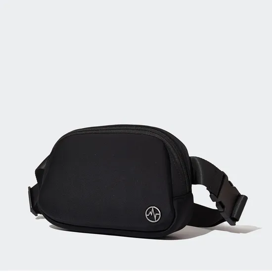 Custom Neoprene Waist Bag with Adjustable Crossbody Strap and Rear Zipper Pocket