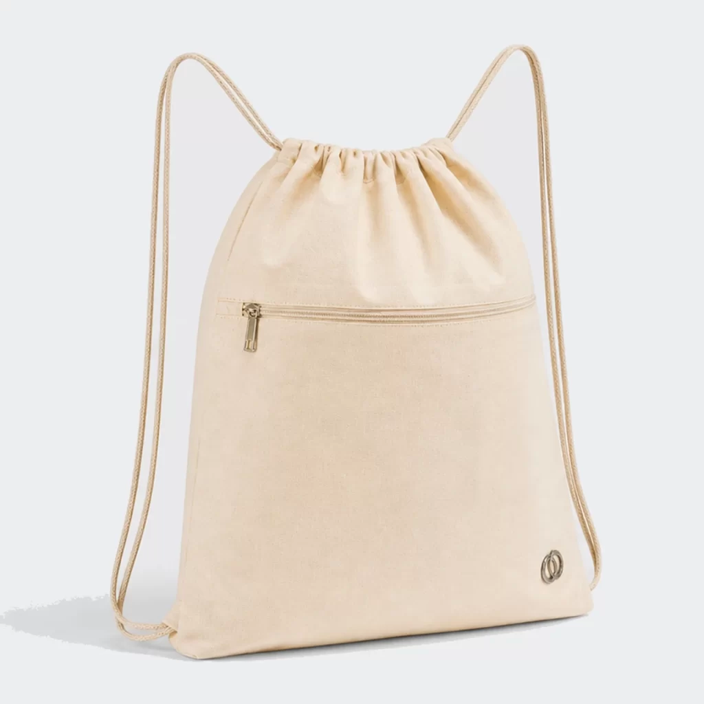 cotton canvas cedar drawstring bag product reference view 1
