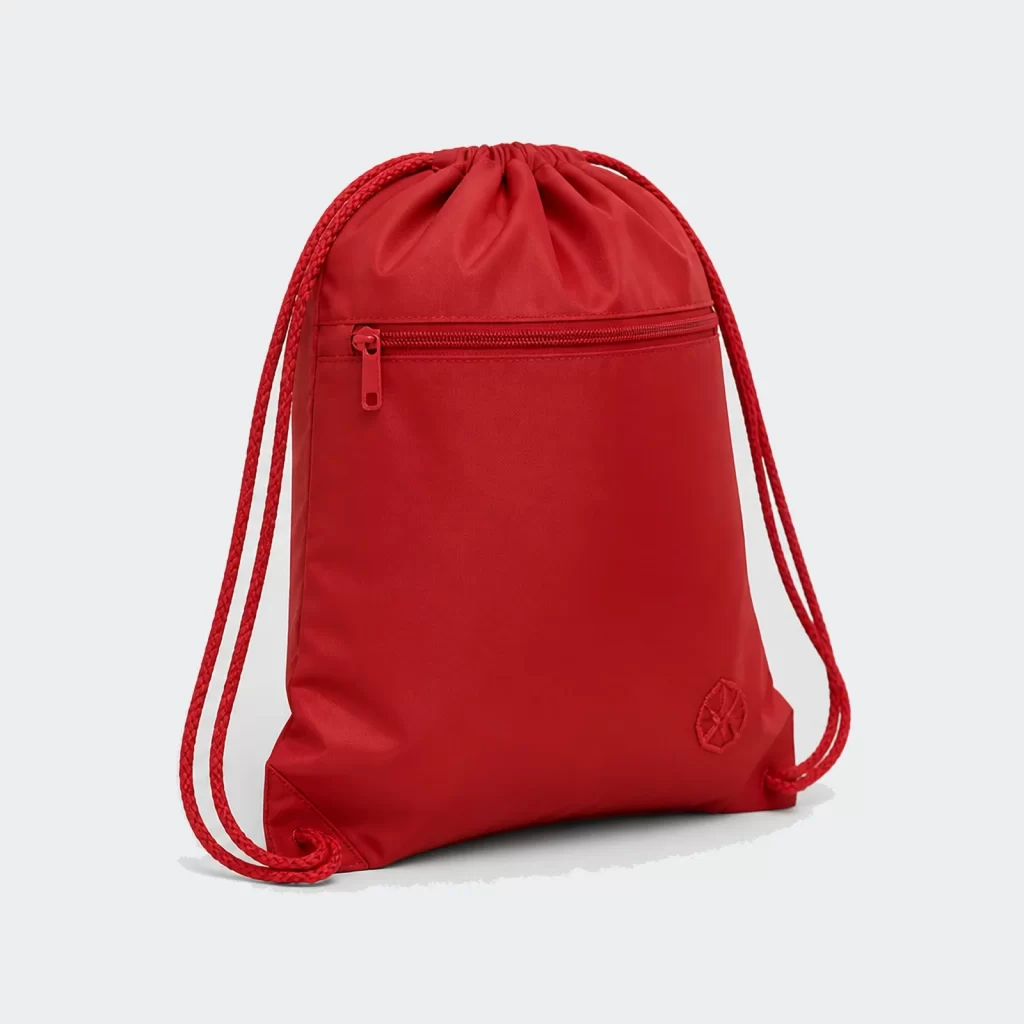 durable polyester crest drawstring backpack product reference view 2
