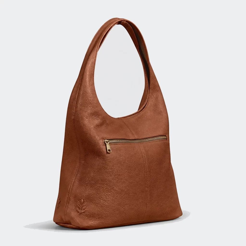 full-grain leather pioneer zip-top hobo shoulder bag product reference view 2