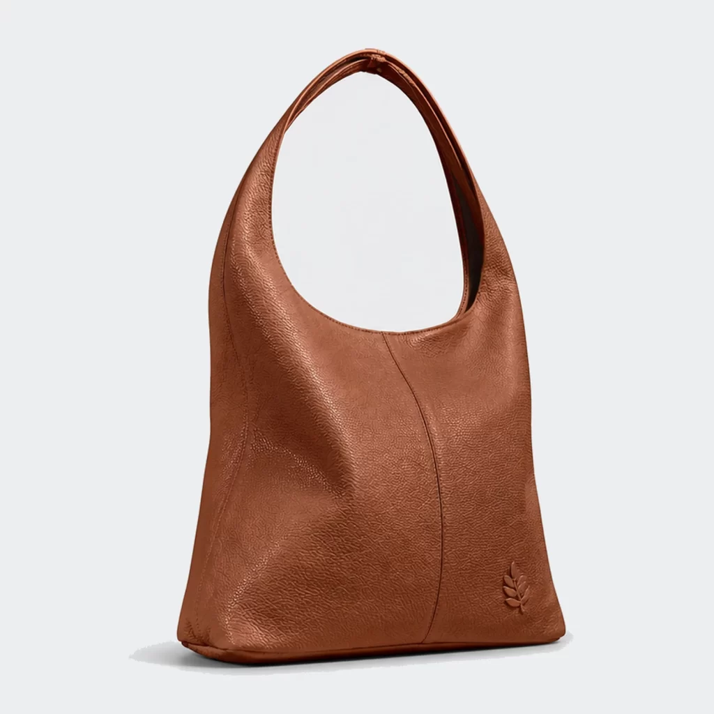 full-grain leather pioneer zip-top hobo shoulder bag product reference view 1