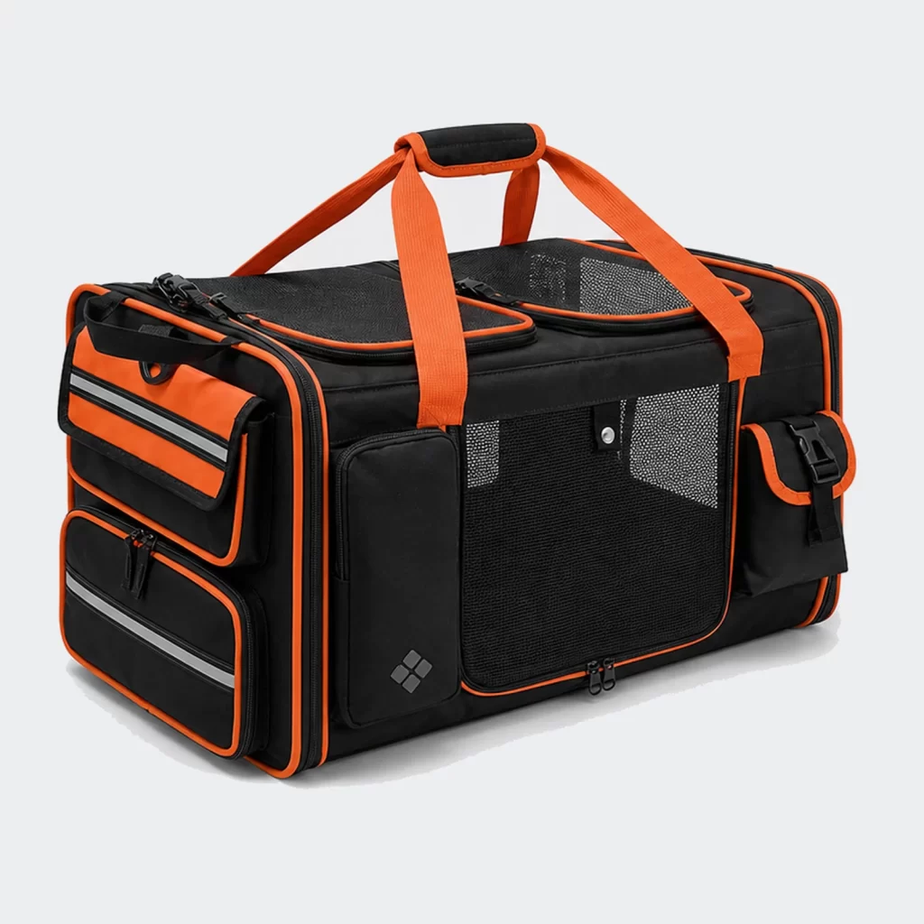 technical mesh field expandable airline pet carrier bag product reference view 1
