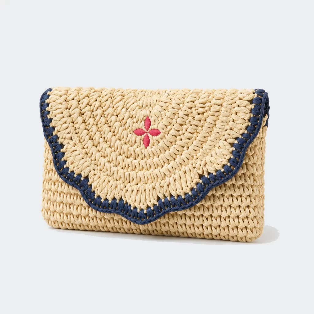 woven raffia metro clutch bag product reference view 1