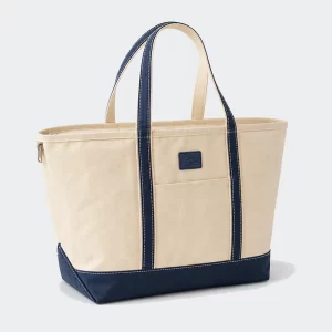 Cotton Canvas Grid Zip-Top Tote Bag BL-TB-289 hover Custom tote bag for wholesale sourcing