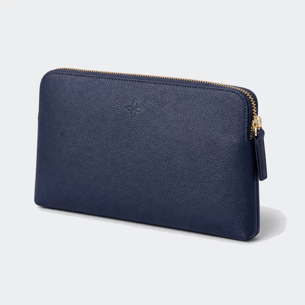 genuine leather arc zip pouch product reference view 2