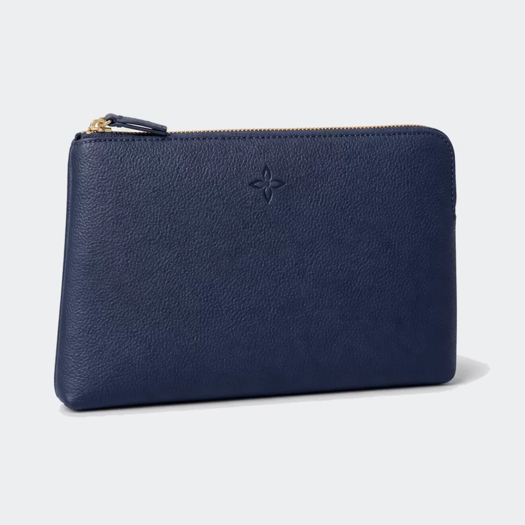 genuine leather arc zip pouch product reference view 1