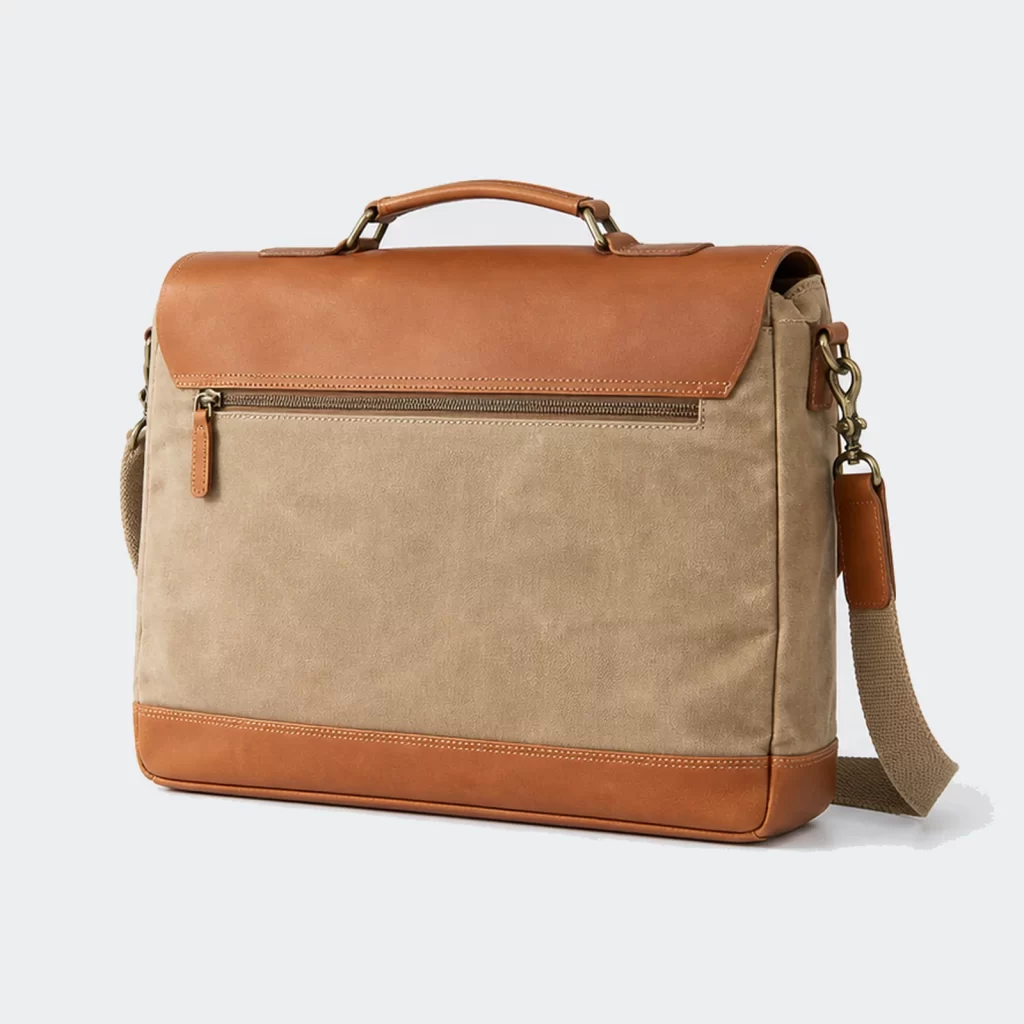 genuine leather flow business briefcase product reference view 2