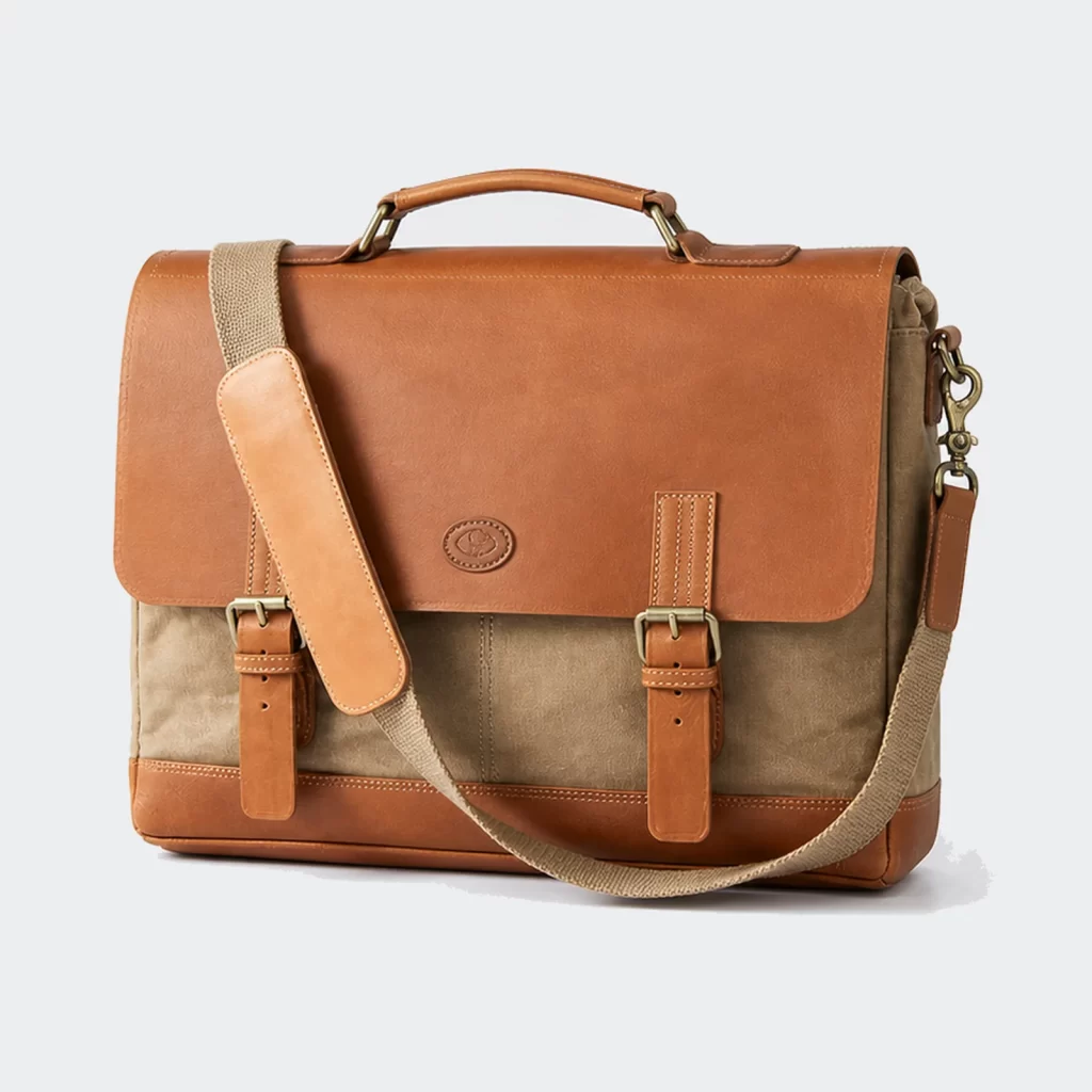 genuine leather flow business briefcase product reference view 1