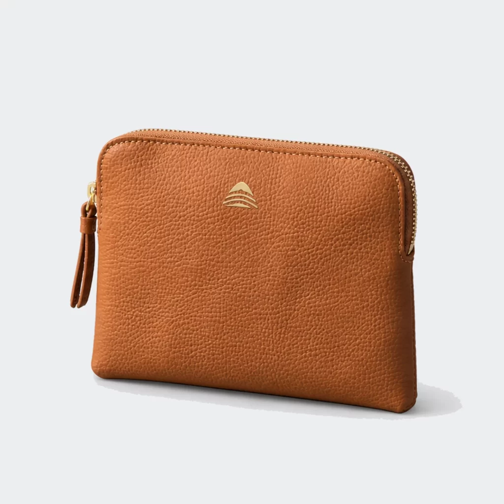 genuine leather shift zip pouch product reference view 1