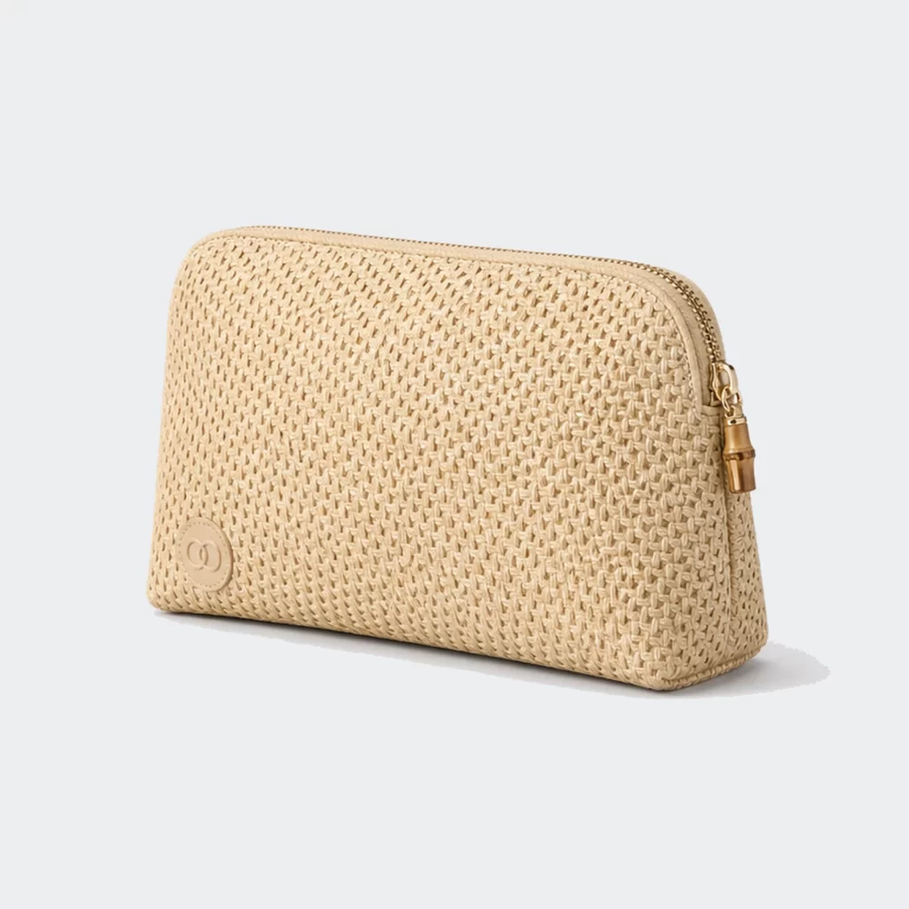 woven raffia marina zip pouch product reference view 2