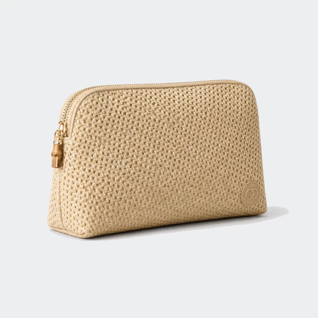 woven raffia marina zip pouch product reference view 1