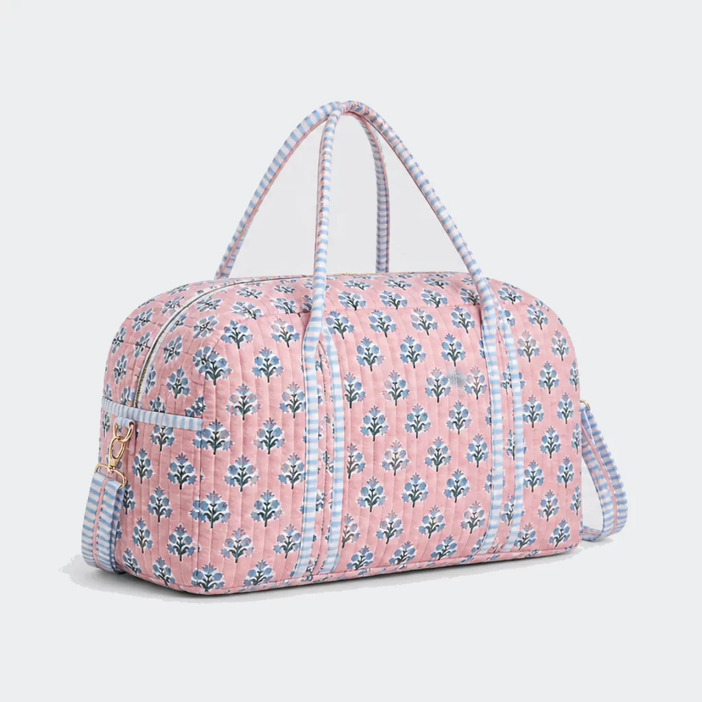 quilted cotton nomad weekender duffel bag product reference view 2