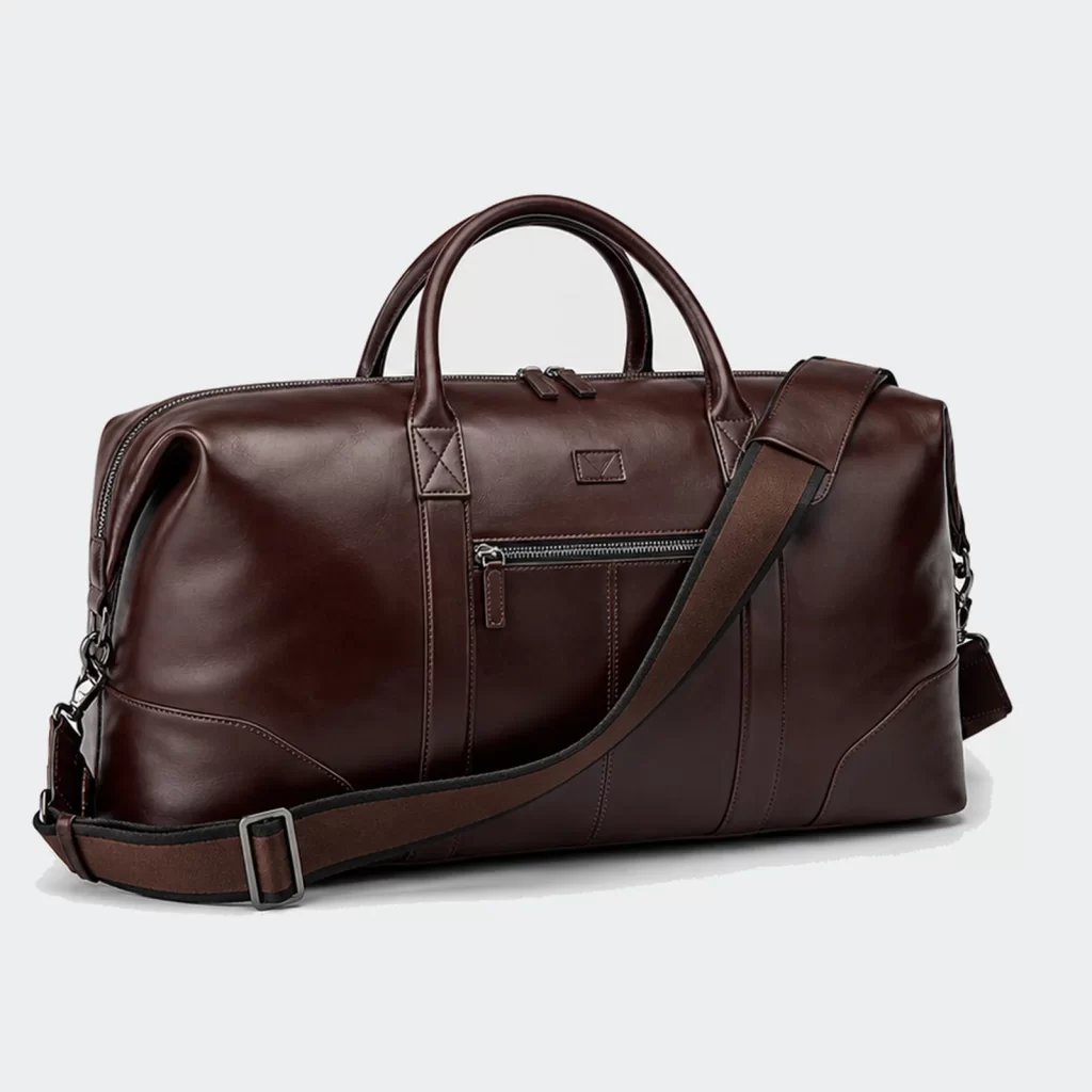 genuine leather traverse weekender duffel bag product reference view 1