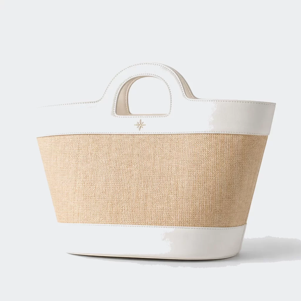 woven raffia pivot shoulder handbag product reference view 1