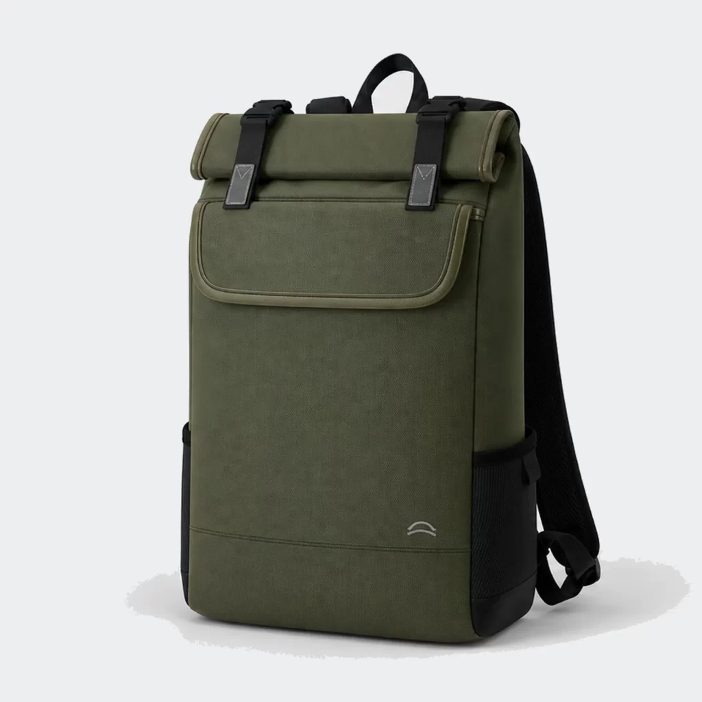 recycled nylon laptop backpack product reference view 1