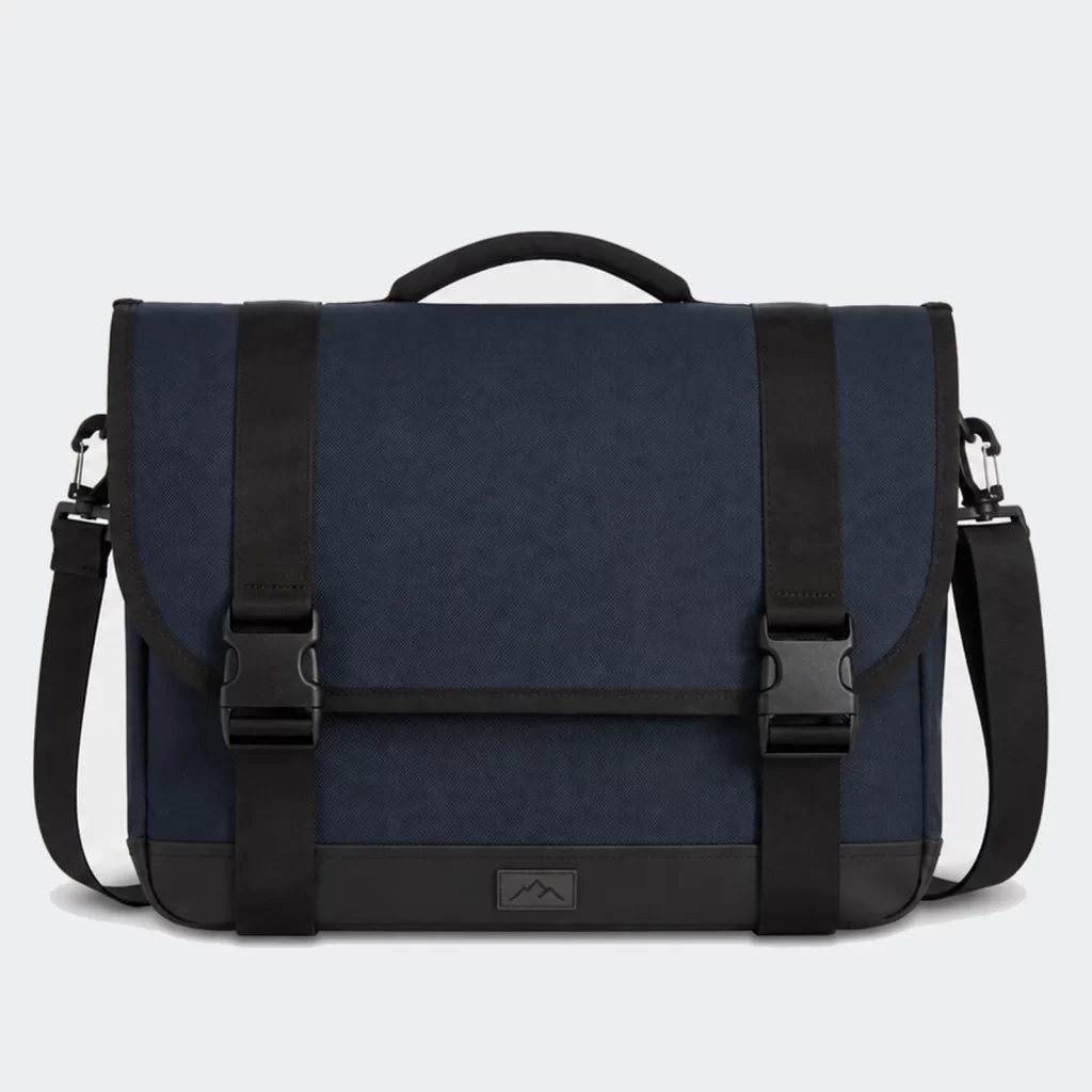 recycled nylon commuter messenger bag product reference view 2