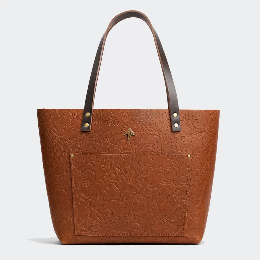 full-grain leather carryall tote bag product reference view 2