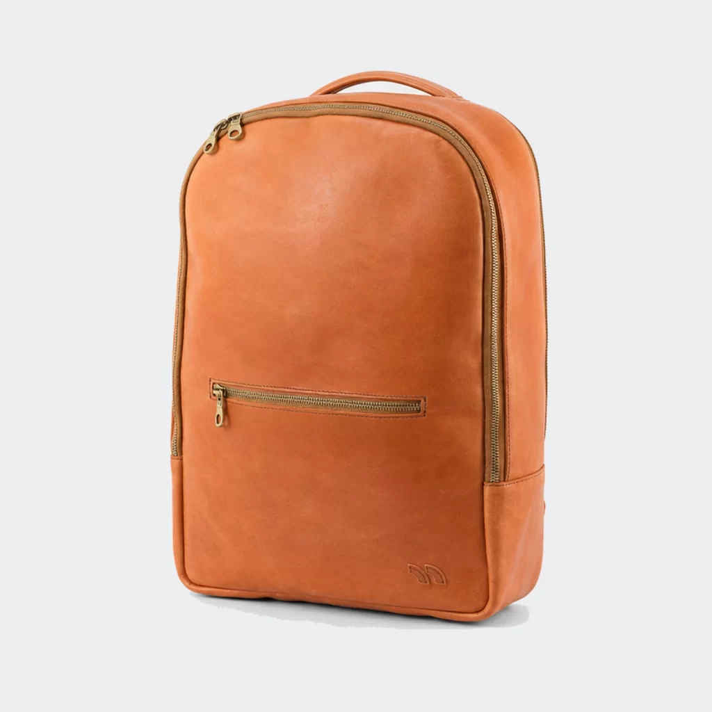 full-grain leather ridge laptop everyday backpack product reference view 1