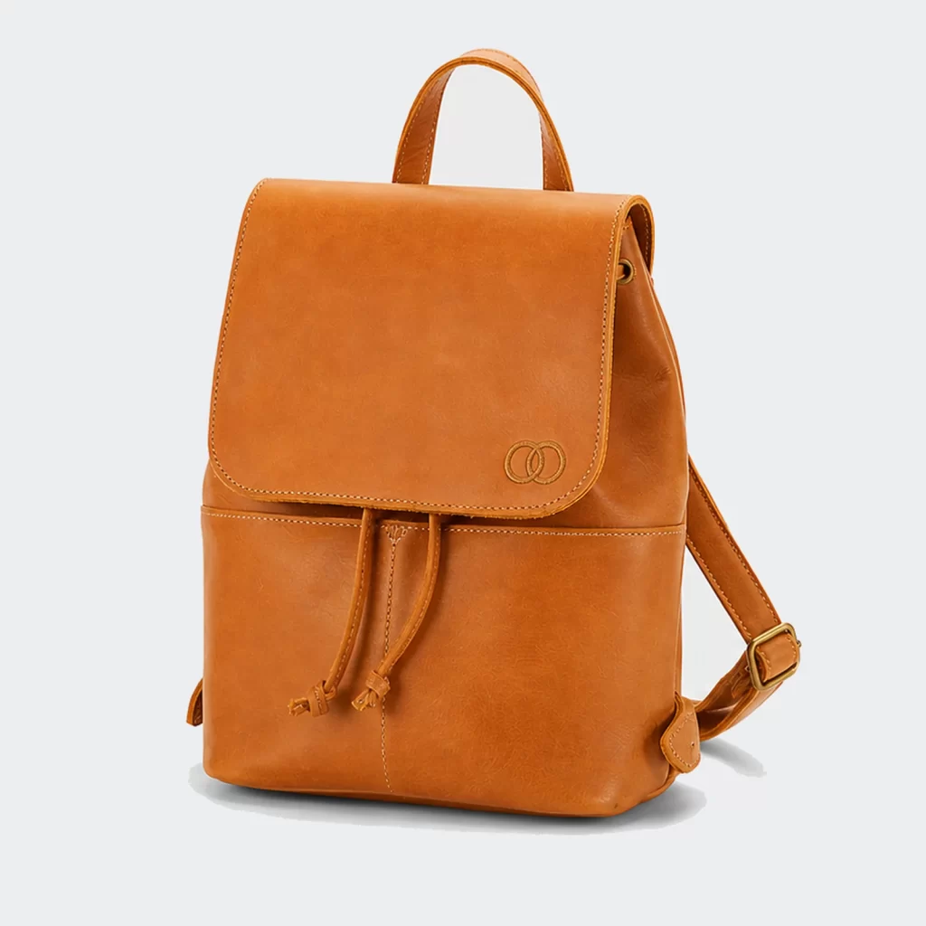 full-grain leather crescent everyday backpack product reference view 1