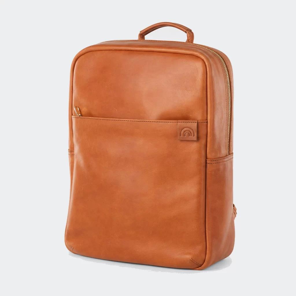 full-grain leather quartz laptop everyday backpack product reference view 1