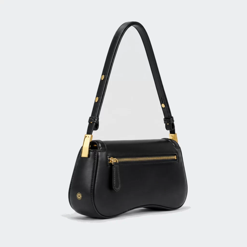 vegan pu leather minimal curved shoulder bag product reference view 2
