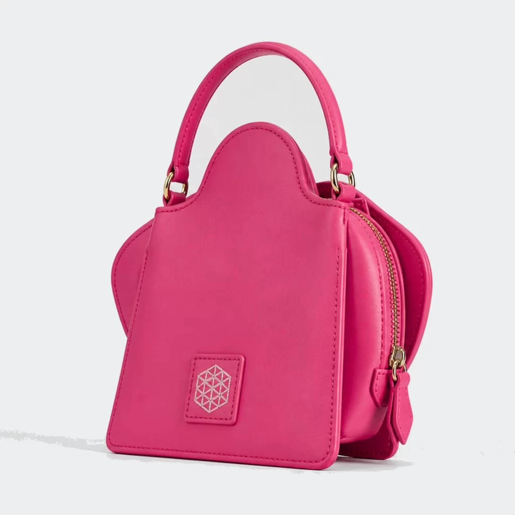 vegan pu leather orchid sculptural top handle bag product reference view 2