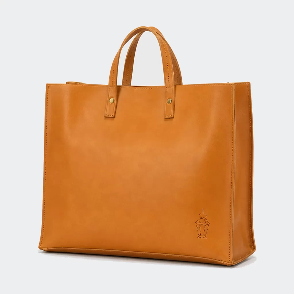 full-grain leather ember everyday shopper tote bag product reference view 1