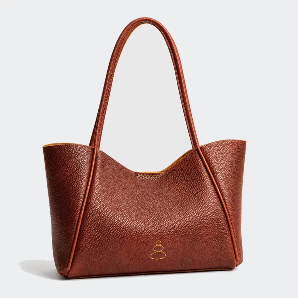 full-grain leather structured tote bag product reference view 1